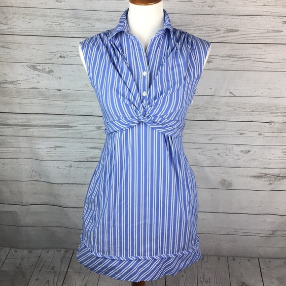 BCBGMAXAZRIA Womens Twist Front Striped Dress